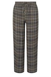 PixieGirl Petite Women's Brown Crinkle Check Wide Leg Trousers | PixieGirl 1