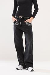 PixieGirl Petite Women's Black Distressed Straight Leg Jeans | PixieGirl 2