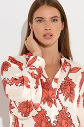 STAR Orange Floral Notch Neck Blouse | StarByJM 5