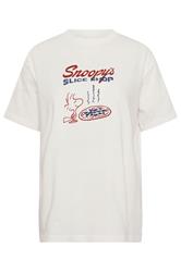 PixieGirl Petite Women's Ivory White Snoopy Graphic Cotton T-Shirt | PixieGirl 1
