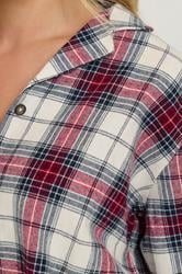 PixieGirl Petite Women's Ivory White & Red Cotton Check Pyjama Set | PixieGirl 5