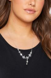 Silver Star Drop Necklace | Yours Clothing 1