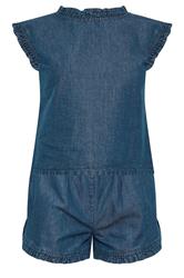 PixieGirl Petite Women's Set Blue Frill Denim Vest & Shorts | PixieGirl 9