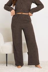 PixieGirl Petite Women's Chocolate Brown Chenille Wide Leg Trousers | PixieGirl 3