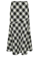 PixieGirl Petite Women's Black Blurred Check Maxi Skirt | PixieGirl 5