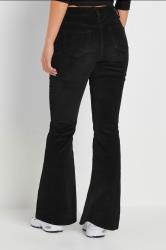PixieGirl Petite Women's Black Cord Detail Flared Trousers | PixieGirl 3