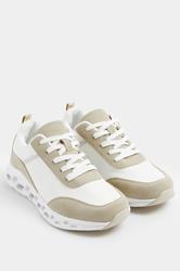 White Contrast Chunky Runner Trainers In Extra Wide EEE Fit