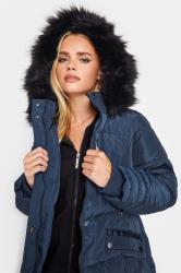 PixieGirl Navy Blue Midi Padded Coat | PixieGirl 4