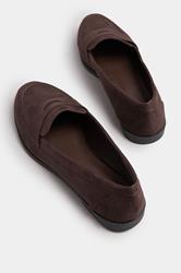 Chocolate Brown Suede Loafers In Wide E Fit | Yours Clothing 4
