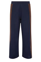 PixieGirl Petite Women's Navy Blue Side Panel Wide Leg Trousers | PixieGirl 5