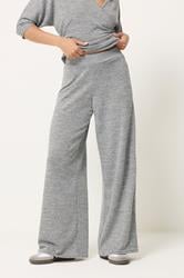 PixieGirl Petite Women's Grey Marl Soft Touch Wide Leg Trousers | PixieGirl 1