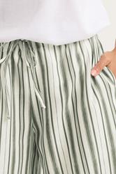 PixieGirl Petite Women's Green Striped Wide Leg Trousers | PixieGirl 3