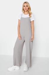 Petite Grey Crepe Wide Leg Jumpsuit | PixieGirl 2