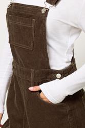 PixieGirl Petite Women's Chocolate Brown Cord Pinafore Dress | PixieGirl 4