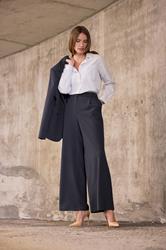 M&Co Navy Blue Scuba Wide Leg Trousers | M&Co 3