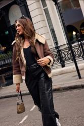 PixieGirl Petite Womans Brown Aviator Jacket | PixieGirl 1