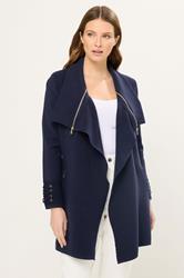 STAR Navy Blue Zip Detail Cardigan | StayByJM 1