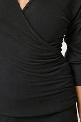 PixieGirl Petite Women's Set Black Wrap Top & Wide Leg Trousers | PixieGirl 8