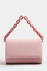 Pink Faux Leather Double Chain Bag | Yours Clothing 4