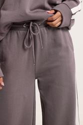 PixieGirl Petite Women's Set Purple Stripe Quarter Zip Sweatshirt & Wide Leg Joggers | PixieGirl 8