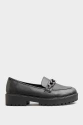 Black Chunky Loafers In Wide E Fit & Extra Wide Fit | Yours Clothing 3