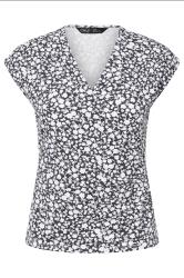 M&Co Petite Navy Blue Floral Print Wrap Top | M&Co 6