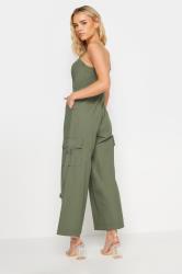 PixieGirl Petite Women's Khaki Green Utility Wide Leg Jumpsuit | PixieGirl 5