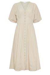 PixieGirl Petite Women's Natural Brown Striped Tea Maxi Dress | PixieGirl 5