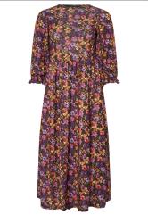 PixieGirl Petite Women's Purple Floral Print Midi Dress | PixieGirl 5