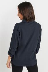PixieGirl Petite Women's Navy Blue Rolled Sleeve Shirt | PixieGirl 3