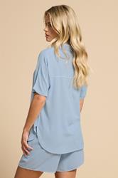 PixieGirl Petite Women's Light Blue Short Sleeve Shirt | PixieGirl 3