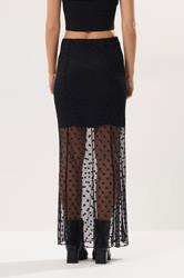 PixieGirl Petite Women's Black Spot Mesh Maxi Skirt | PixieGirl 4