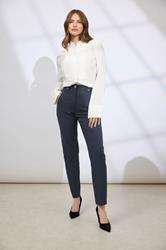 STAR Navy Blue Tailored Straight Leg Trousers | StarByJM 1
