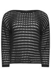 PixieGirl Black Crochet Slash Neck Jumper | PixieGirl 6