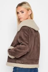 PixieGirl Petite Womans Brown Aviator Jacket | PixieGirl 4