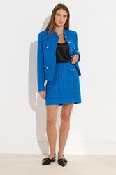 STAR Blue Tweed Button Mini Skirt | StarByJM 3