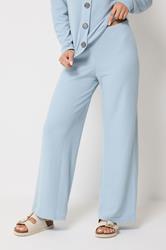 PixieGirl Petite Women's Set Light Blue Ribbed Top & Trousers | PixieGirl 6
