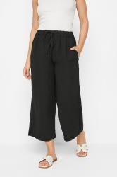 PixieGirl Petite Women's Black Cropped Wide Leg Trousers | PixieGirl 3