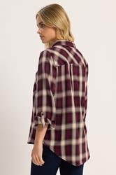 M&Co Petite Berry Red Check Shirt | M&Co 2