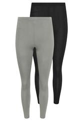 PixieGirl Petite 2 PACK Women's Grey & Black Leggings | PixieGirl 1