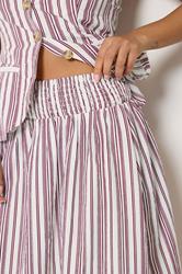 PixieGirl Petite Women's Set Burgundy Red Stripe Cami & Maxi Skirt | PixieGirl 4