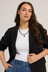 Silver Tone Chain Heart Necklace | Yours Clothing 1
