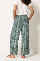 M&Co Green Abstract Print Wide Leg Trousers | M&Co 2