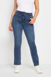 M&Co Blue Mid Wash Lift & Shape Straight Leg Jeans | M&Co 3