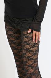 PixieGirl Petite Women's Black Lace Kick Flare Trousers | PixieGirl 5
