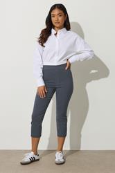 PixieGirl Petite Women's Blue Slim Fit Capri Cropped Trousers | PixieGirl 1