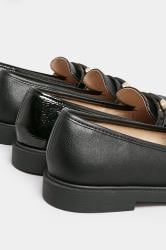 Black PU Chain Detail Loafer In Wide E Fit & Extra Wide EEE Fit | Yours Clothing 7