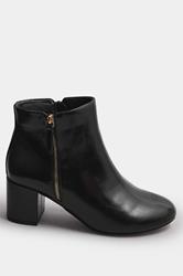 Black Faux Leather Block Heel Ankle Boots In Wide E Fit & Extra Wide EEE Fit | Yours Clothing 4