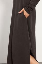 PixieGirl Petite Women's Chocolate Brown T-Shirt Maxi Dress | PixieGirl 4
