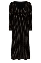 Petite Black & Brown Polka Dot Print Tea Dress | PixieGirl 6